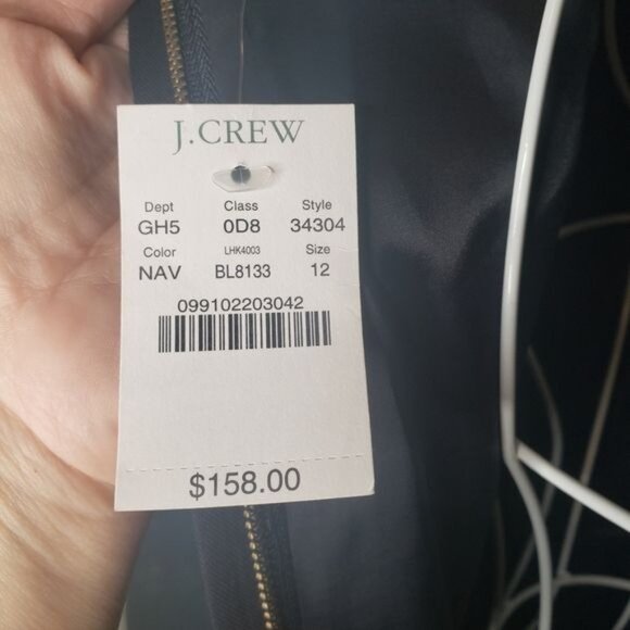 NWT J. Crew Allura Sheath Dress in Navy Size 12 - Picture 7 of 8